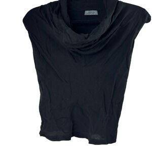 She's So Sleeveless Black Cowl Neck Top